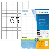 Herma Etiketten Premium, 38.1x21.2mm, weiß, matt, 100 Blatt (6500