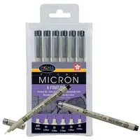 Sakura Pigma Micron Fineliner-Set schwarz, 6 St.
