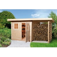 Weka Holz-Gartenhaus Flachdach Unbehandelt 504 cm x 375 cm