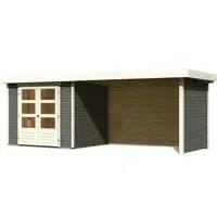 Karibu Gartenhaus Askola 3 mit 280 cm Anbaudach, Seiten-