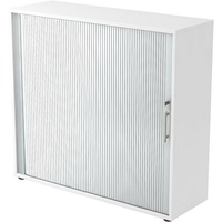 Hammerbacher Rollladenschrank weiß, silber 2 Fachböden 120,0 x 40,0