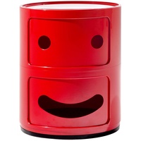 Kartell Componibili Container lächelnd, Kunststoff, Rot, 32 x 32