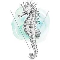 KOMAR Sea Horse Watercolor", bunt (farbe bild(er): bunt), B:40cm