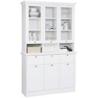 Finori Carryhome Vitrine, Weiß, Metall, 3 Fächer, 3 Schubladen,