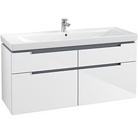 Villeroy & Boch Subway 2.0 XL Waschtischunterschrank A91600DH,128,7x59x44,9cm,Glossy White,Griff