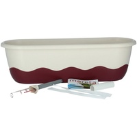 Plastia Blumenkasten Mareta 60 weiß rot Wasserspeicher