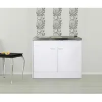 Respekta Levin Miniküche Cerankochfeld links weiß