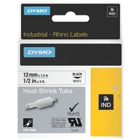 Dymo Schrumpfschlauch IND 18055 (S0718300) schwarz auf weiß 12mm