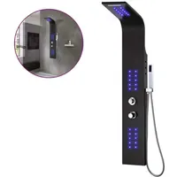 VidaXL Duschpaneel Aluminium 20x44x130 cm Schwarz