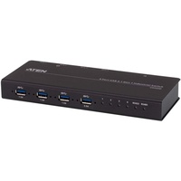 ATEN US3344I 4x4 USB 3.1 Gen.1 Switch Industrie-Umschalter, Schwarz