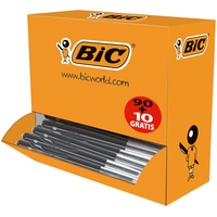 BIC M10 Original 0.4mm Kugelschreiber schwarz/transparent, 100er-Pack 942917
