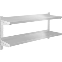 Royal Catering Wandregal Gastro doppeltes Wandbord Konsole Edelstahl Regal