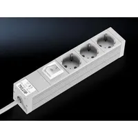 Rittal Steckdosenleiste 3-fach, mit Schalter Aluminium 1 St.
