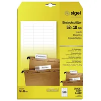 Sigel Einsteckschild 58 mm x 18 mm Weiß 180