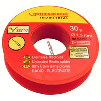 Rothenberger Industrial Bleifreies Radiolot 30g Lötzinn, bleifrei SN99Cu1