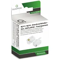 Quadrios Modularstecker Set, Polzahl 6P4C - ungeschirmt, 15 Stk.