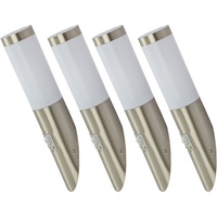 ETC Shop Außenwandleuchte Edelstahl 4er Set mit Bewegungsmelder silber