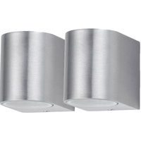 ETC Shop Außenwandleuchte Aluminium, Glas 2er Set inkl. RGB