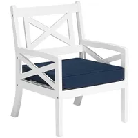 Beliani Gartenstuhl Weiss Blau 69x65x90