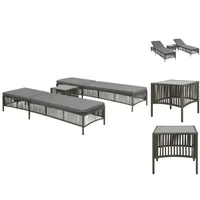 VidaXL Sonnenliegen Set 3-tlg. grau 44456
