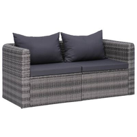 VidaXL Garten-Ecksofas grau 2 St.