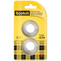 3M Scotch Doppelseitiges Klebeband 12mm/6.3m, 2 Stück (7100038014)
