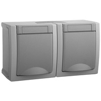 HHG Panasonic Steckdose 2-fach waager. FR-AP IP54 90591088-DE