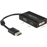 DeLock DisplayPort 1.1 auf VGA/DVI/HDMI Adapterkabel, passiv, schwarz (62656)