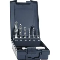 EXACT 05910 Kombigewindebohrer-Set 7teilig metrisch Rechtsschneidend DIN 3126 HSS