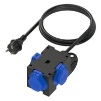 PCE Steckdosenleiste 1,5 m Schwarz/Blau 3 St.