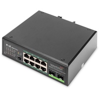 Digitus Professional Industrial Railmount Gigabit Switch, 8x RJ-45, 2x