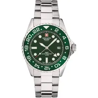 Swiss Alpine Military GMT 7052, Stahl/Grün/Grün – 1134sam, Armband