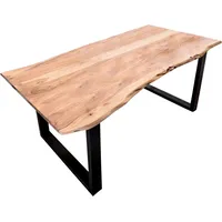 SIT Möbel SAM Tisch mit Baumkante Gestell schwarz -