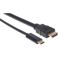 Manhattan USB-C/HDMI Schwartz 1 m, HDMI Video Kabel