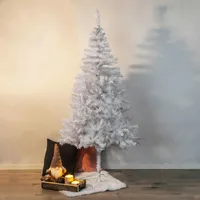 Hi Künstlicher Weihnachtsbaum weiß Kunststoff 180cm