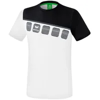 Erima 5-C T-Shirt, weiß/schwarz/dunkelgrau, S