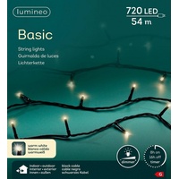 Lumineo LED-Lichterkette warmweiß 54m schwarz außen - Schwarz