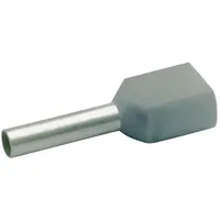 Klauke 8708 Zwillings-Aderendhülse 0.75 mm2 Teilisoliert Grau 1000 St.
