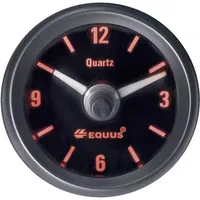 EQUUS 656789 Kfz Einbauinstrument Quarz-Uhr analog 4 LEDs Blau,