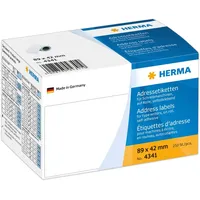Herma Adressetiketten 4341 Weiß 89,0 x 42,0 mm 250