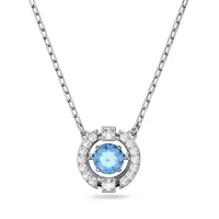 Swarovski Una Halskette Rund Blau / Silber / Kristall