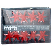 Spetebo 3D Stern Lichterkette mit 9 LED - rot