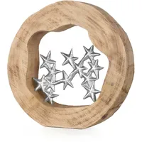 Moritz Dekofigur Sternenhimmel aus Mangoholz Aluminium Holzfigur mit Sternen