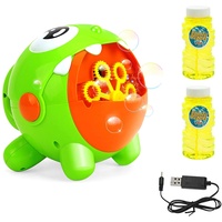 EXTSUD Seifenblasenmaschine, Automatische Bubble Maschine Blasenmacher mit 2 Flüssigkeit