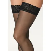 LASCANA Halterlose Strümpfe Damen schwarz Gr.48/50