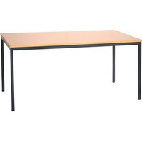 Gürkan Mehrzwecktisch buche rechteckig, Vierkantrohr schwarz, 120,0 x 60,0