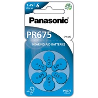 Panasonic PR675 Zink-Luft-Batterien für Hörgeräte, Typ 675, 1.4V, Hörgerätbatterien,