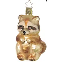 Inges Glas Christbaumschmuck Waschbär Glas 9cm braun