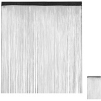 Relaxdays Fadenvorhang Tunneldurchzug 145 x 245 cm schwarz