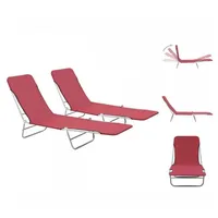 VidaXL Klappliegen 2 Stk. Stahl und Stoff Rot